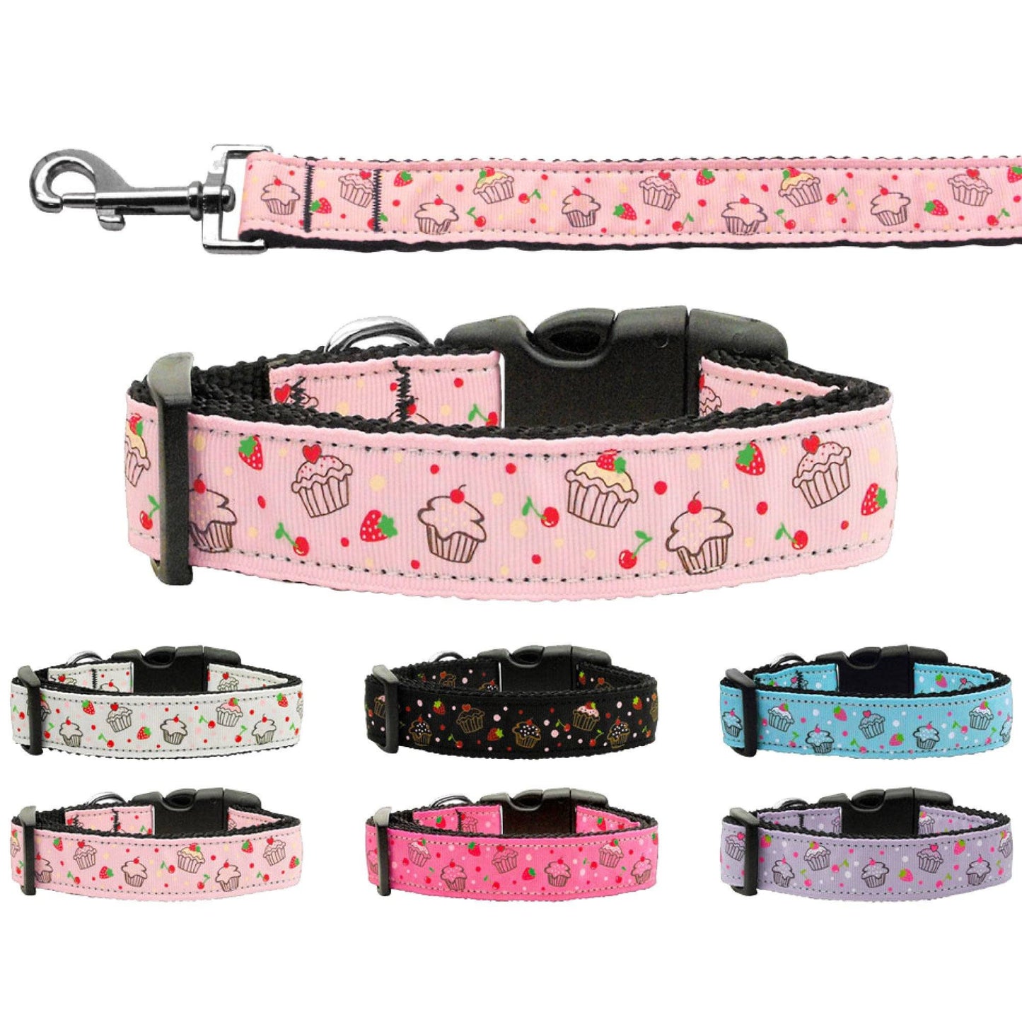 Collar o correa de nailon para perros y gatos, "Cupcakes"