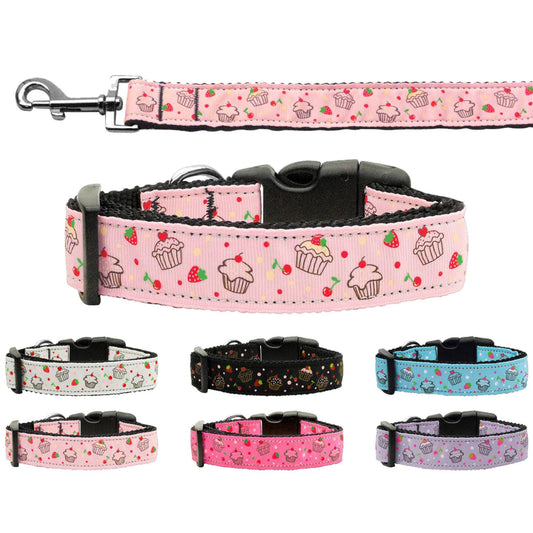 Collar o correa de nailon para perros y gatos, "Cupcakes"