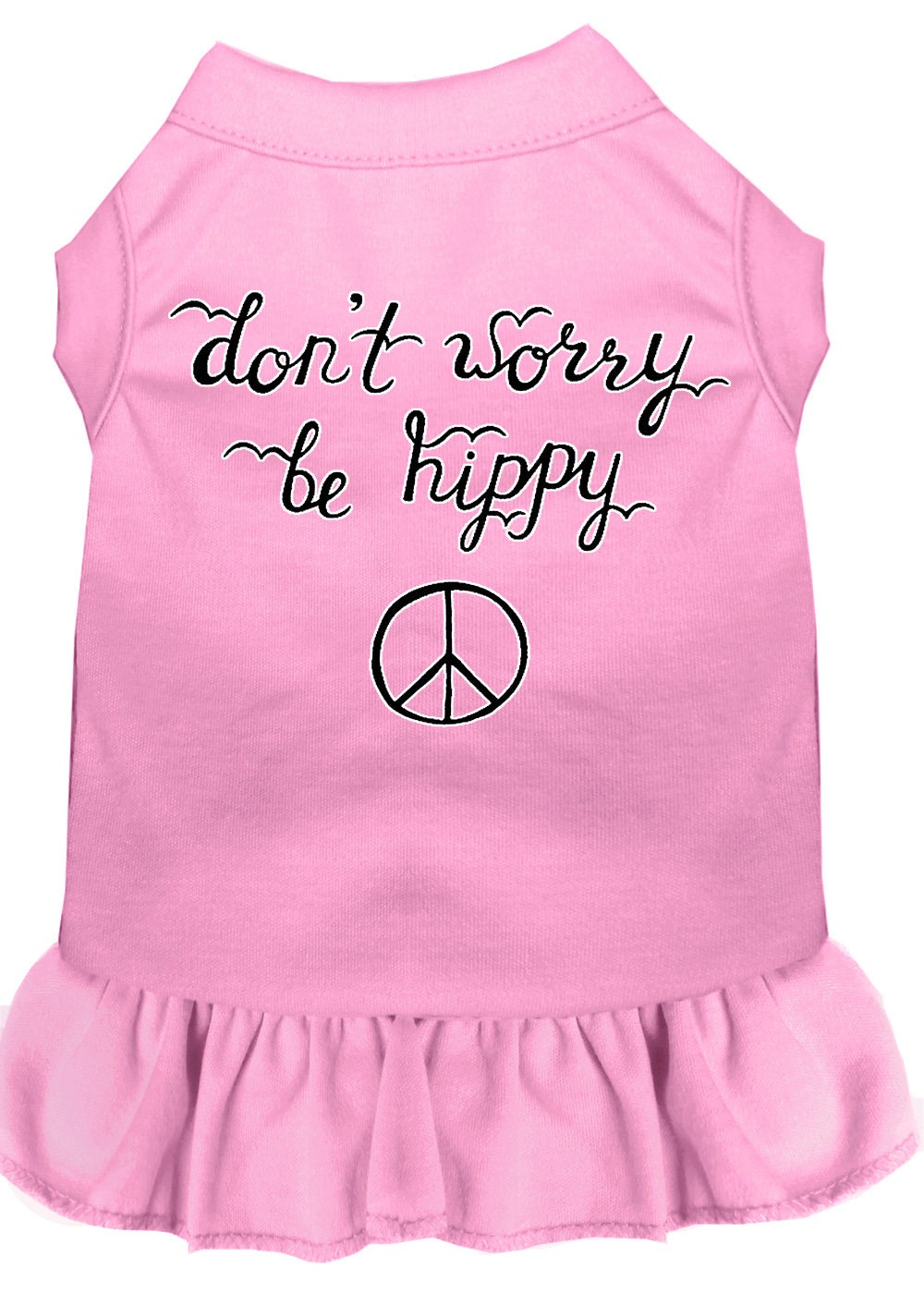 Vestido para perros y gatos con serigrafía "Don't Worry, Be Hippy"