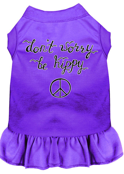 Vestido para perros y gatos con serigrafía "Don't Worry, Be Hippy"