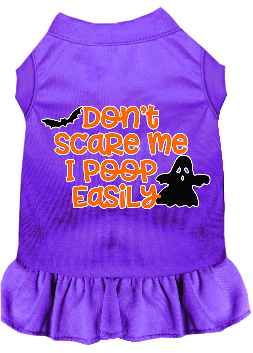 Halloween Pet Dog & Cat Dress Screen Printed, "Don't Scare Me, I Poop Easily"