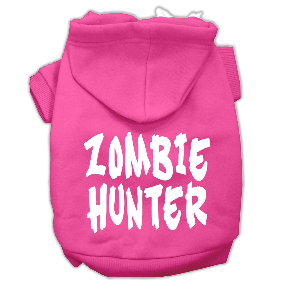 Halloween Pet, Dog & Cat Hoodie Screen Printed, "Zombie Hunter"