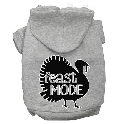 Sudadera con capucha para mascotas, perros y gatos del Día de Acción de Gracias serigrafiada con el mensaje "Feast Mode"