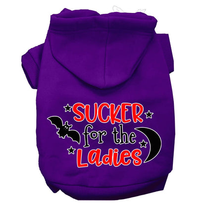 Halloween Pet Hoodie Screen Printed, "Sucker For The Ladies"