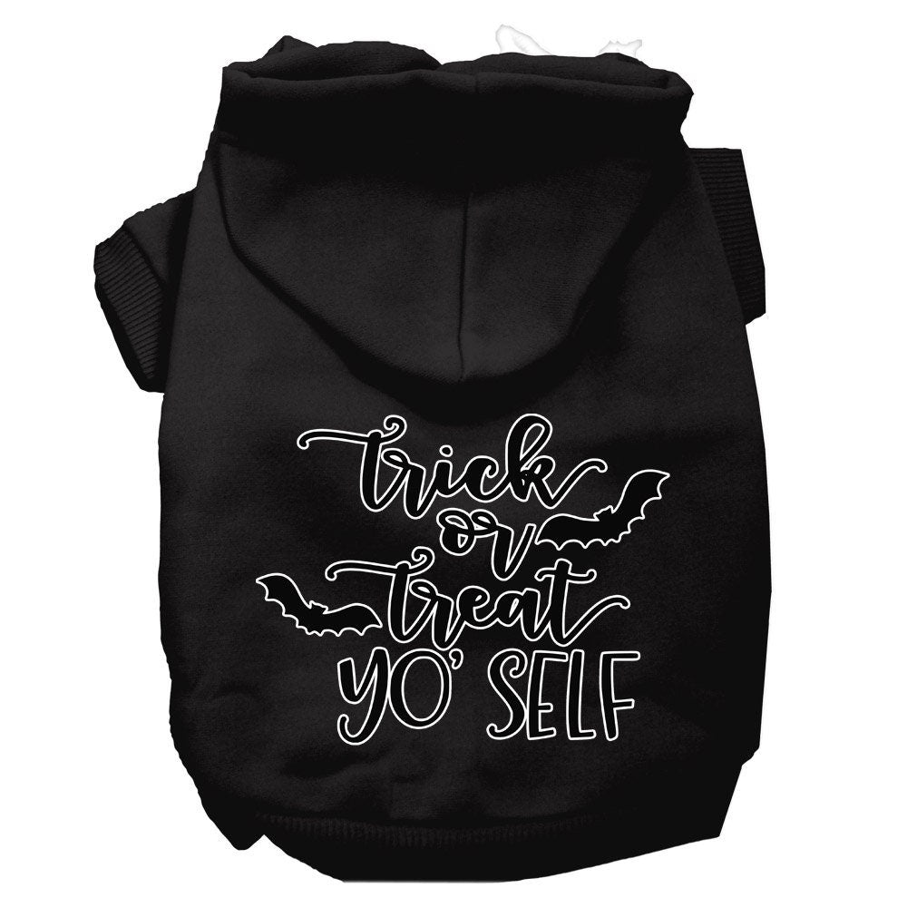 Sudadera con capucha para Halloween para mascotas, perros y gatos con serigrafía "Trick Or Treat Yo' Self"