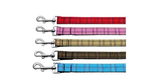 Pet Dog & Cat Nylon Collar or Leash, "Plaids"