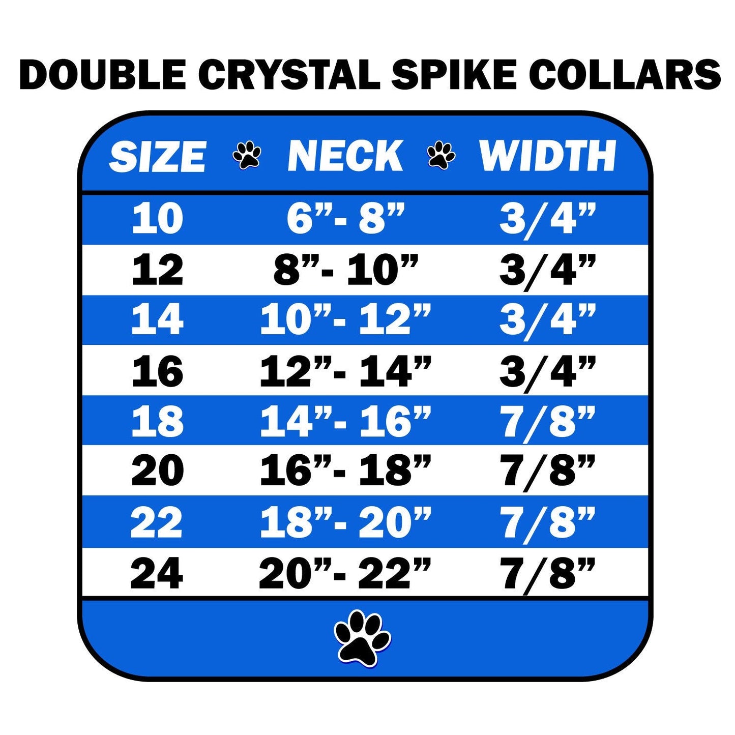 Pet and Dog Spike Collar, "Double Crystal & Silver Spikes"