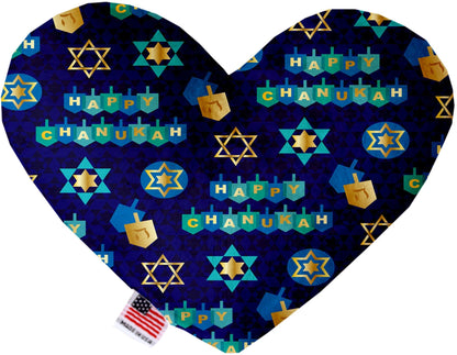 Juguete de peluche en forma de corazón o hueso para mascotas y perros, "Grupo Hanukkah" (¡Disponible en diferentes tamaños y 8 opciones de patrones diferentes!)