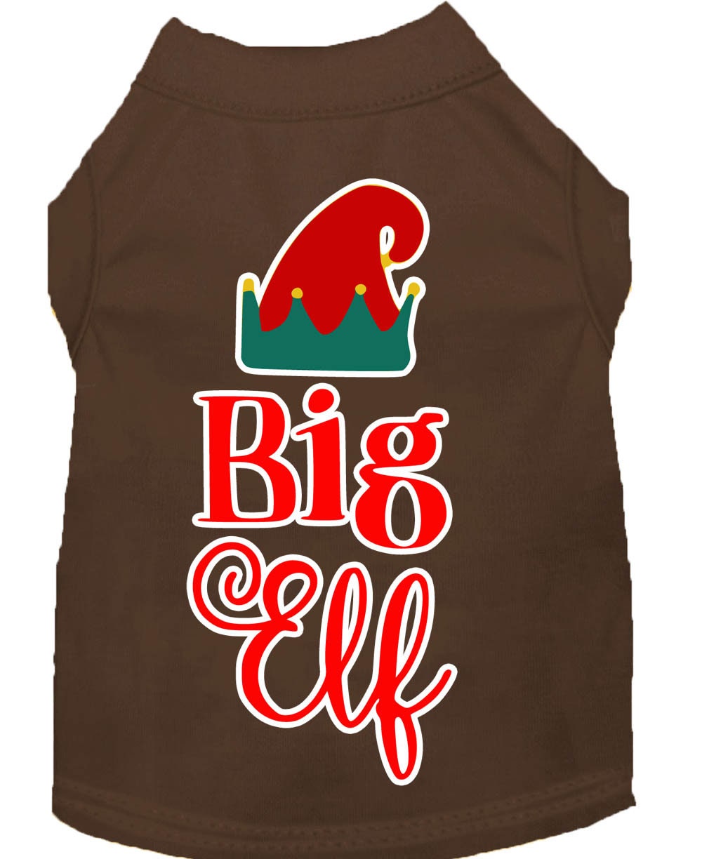 Christmas Pet Dog & Cat Shirt Screen Printed, "Big Elf"