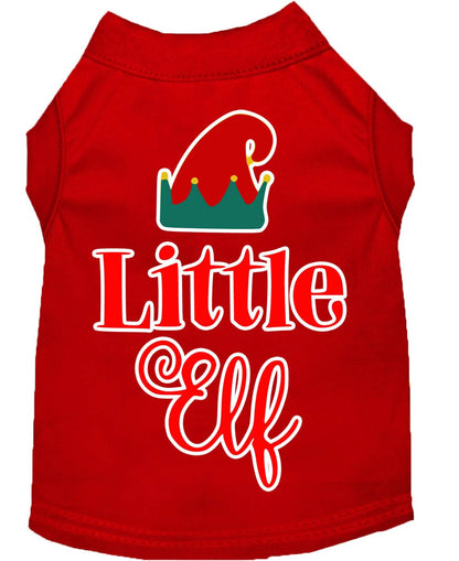 Christmas Pet Dog & Cat Shirt Screen Printed, "Little Elf"