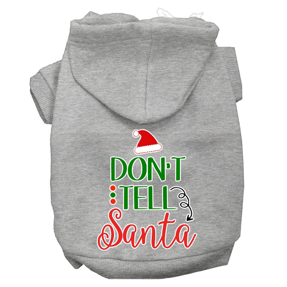 Christmas Pet Hoodie, "Don't Tell Santa"