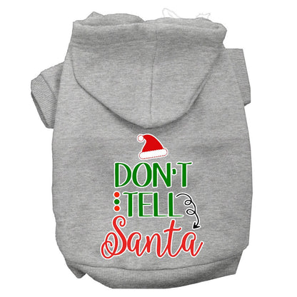 Christmas Pet Hoodie, "Don't Tell Santa"