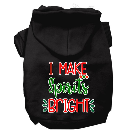 Christmas Pet Hoodie Screen Printed, "I Make Spirits Bright"