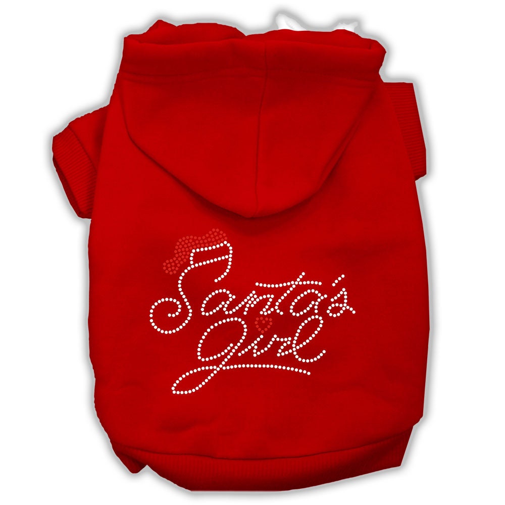 Christmas Pet, Dog & Cat Hoodie Rhinestone, "Santa's Girl"