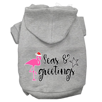 Christmas Pet Hoodie Screen Printed, "Seas & Greetings"