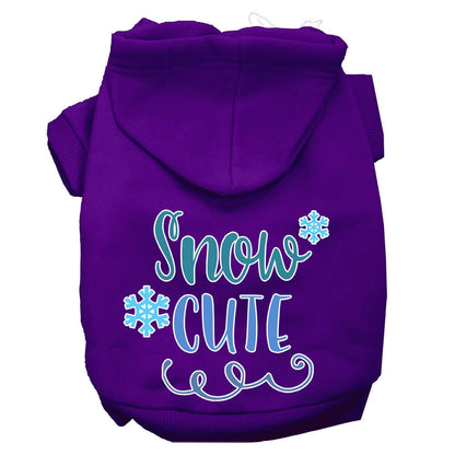 Christmas Pet Dog & Cat Hoodie Screen Printed, "Snow Cute"