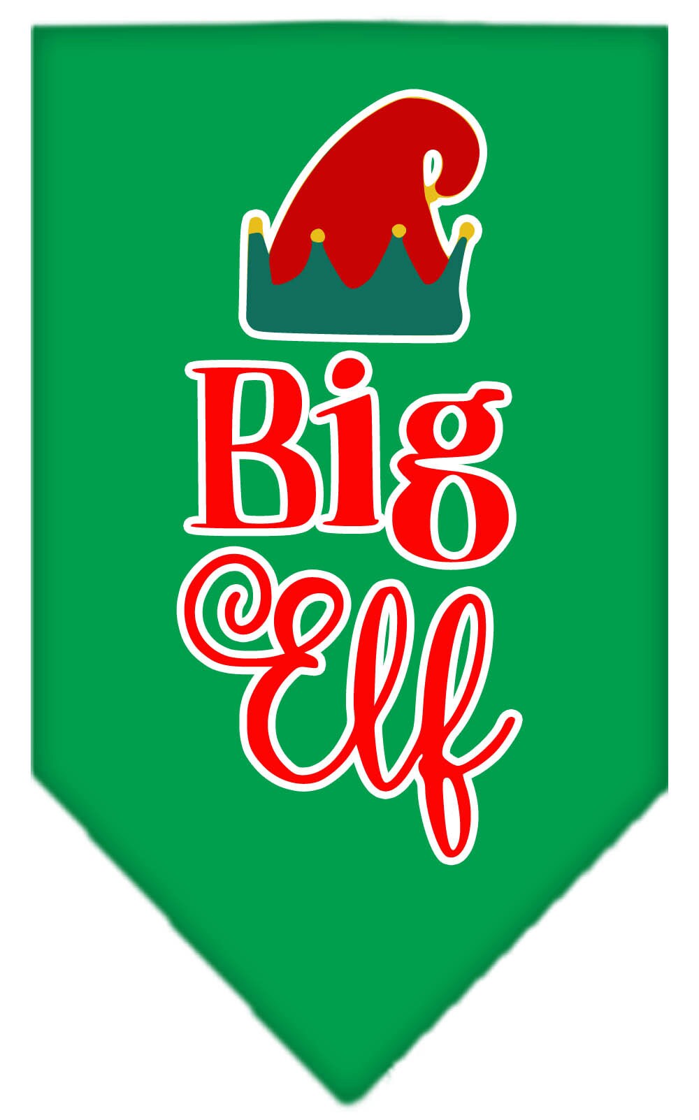 Christmas Pet and Dog Bandana Screen Printed, "Big Elf"