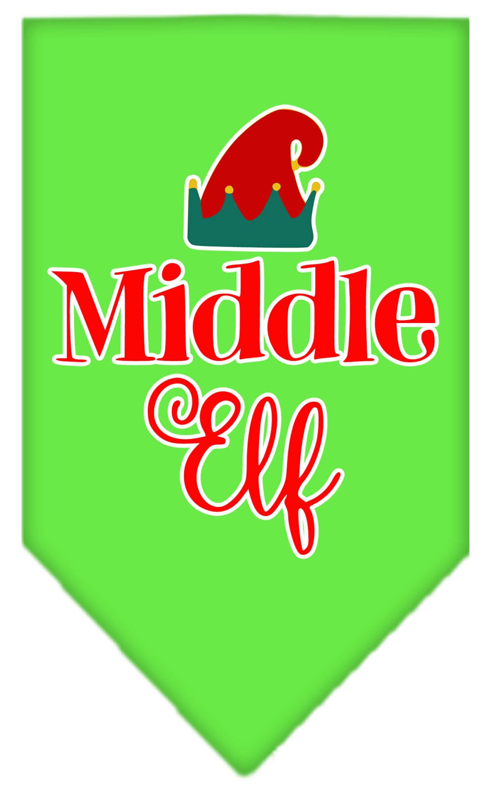 Christmas Pet and Dog Bandana Screen Printed, "Middle Elf"