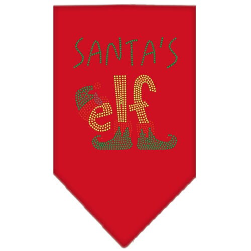 Christmas Pet and Dog Bandana Rhinestone, "Santa's Elf"