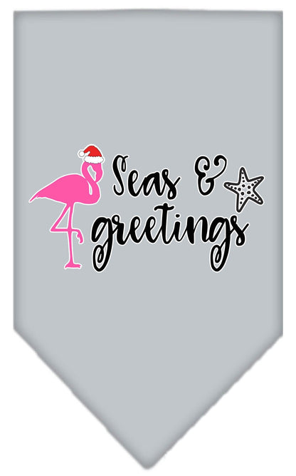 Christmas Pet and Dog Bandana Screen Printed, "Seas & Greetings"