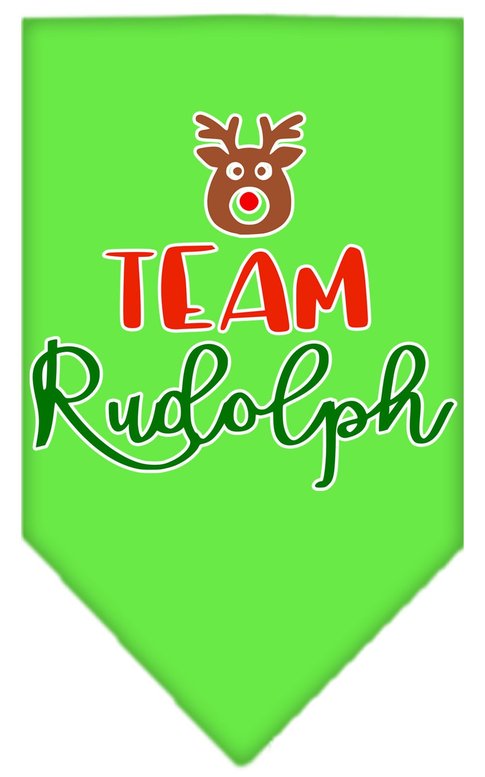 Christmas Pet and Dog Bandana Screen Printed, "Team Rudolph"