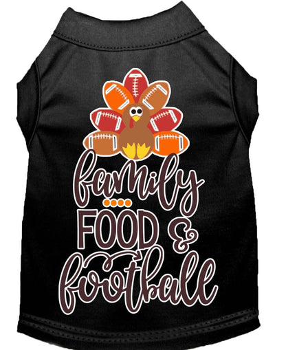 Camiseta para perros y gatos con serigrafía "Familia, comida y fútbol"