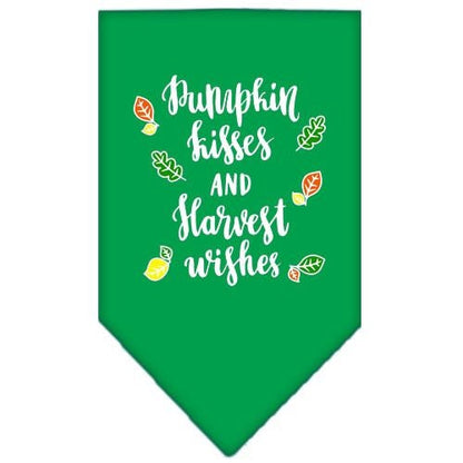 Dog Bandana Screen Printed,  "Pumpkin Kisses & Harvest Wishes"