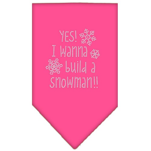 Christmas Pet and Dog Bandana Rhinestone, "Yes! I Want To Build A Snowman"