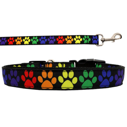 Collar o correa de nailon para perros y gatos, "Rainbow Paws"