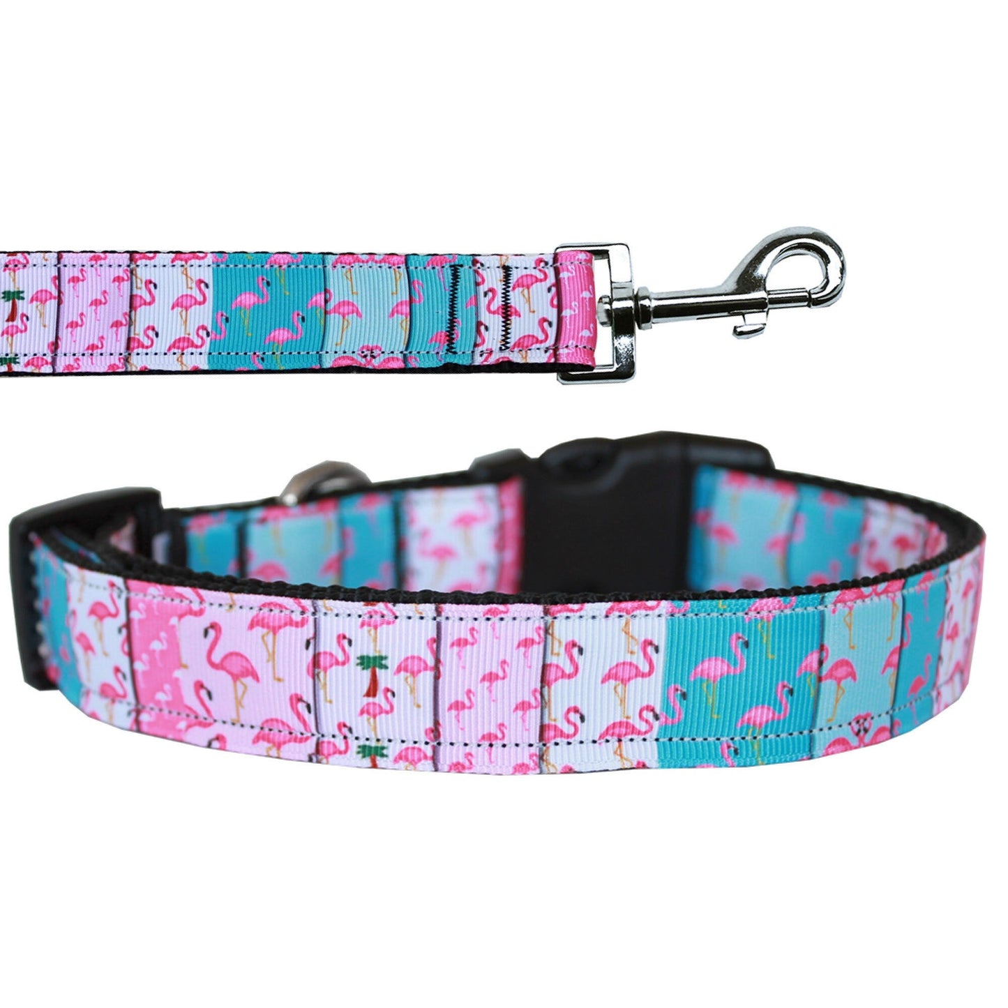 Collar o correa de nailon para perros y gatos, "Flamingo Fun"