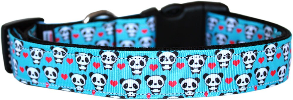 Collar o correa de nailon para perros y gatos, "Panda Love"