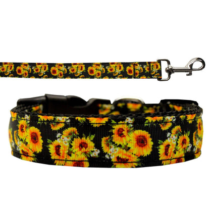 Collar o correa de nailon para perros y gatos, "Girasoles"