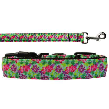 Collar o correa de nailon para perros y gatos, "Island Flowers"