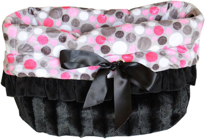 Dog, Puppy & Pet or Cat Reversible Snuggle Bugs Pet Bed, Bag, and Car Seat All-in-One, "Party Dots Group" (Available in 3 pattern options!)