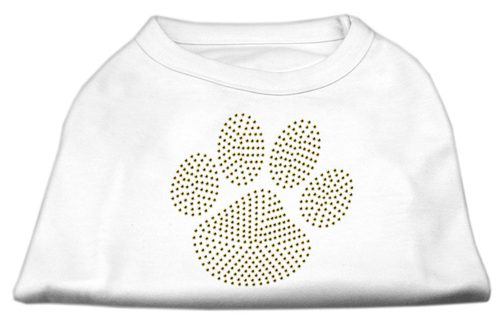 Pet Dog & Cat Shirt Rhinestone, "Gold Paw"