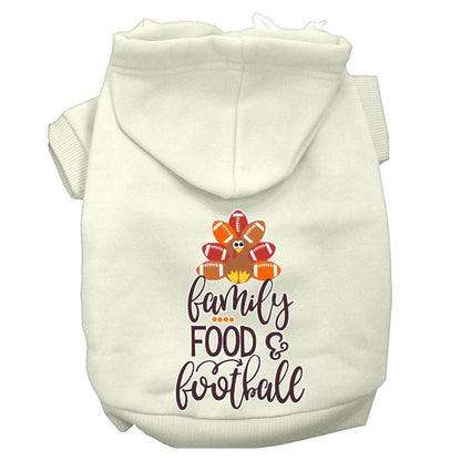 Pet Dog and Cat Hoodie Screen Printed, "Family, Food, & Football"