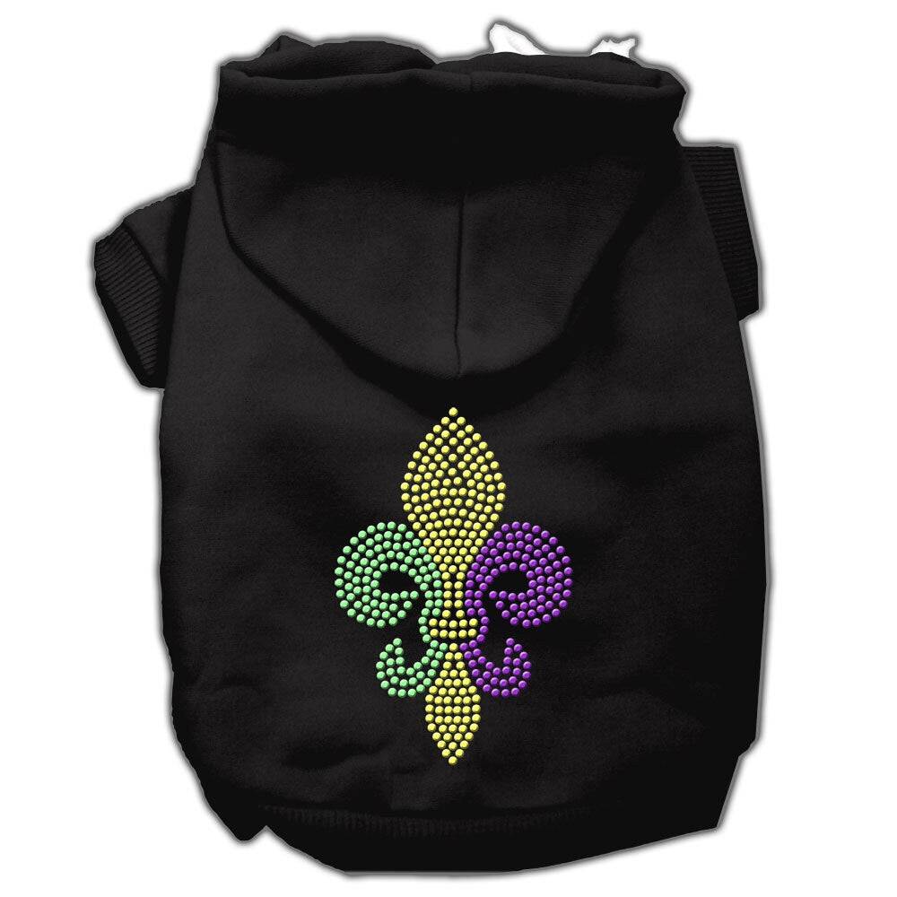 Pet, Dog & Cat Hoodie Rhinestone, "Mardi Gras Fleur De Lis"