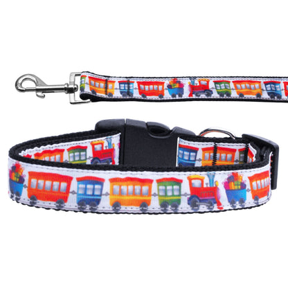 Collar o correa de nailon para perros y gatos, "Trains"