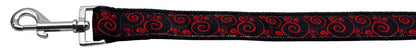 Collar o correa de nailon para perros y gatos, "Red &amp; Black Swirly"