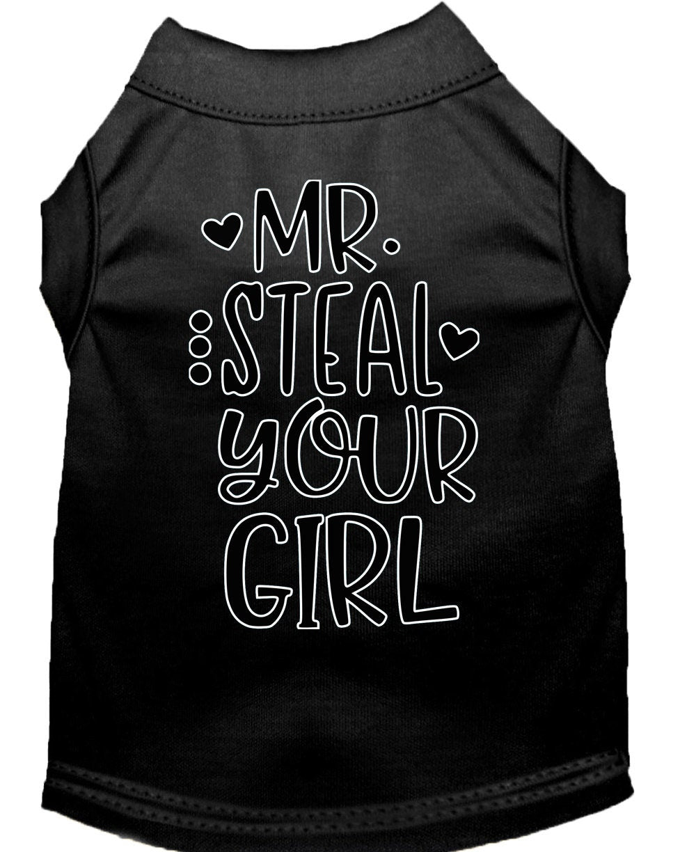 Pet Dog & Cat Shirt Screen Printed, "Mr. Steal Your Girl"