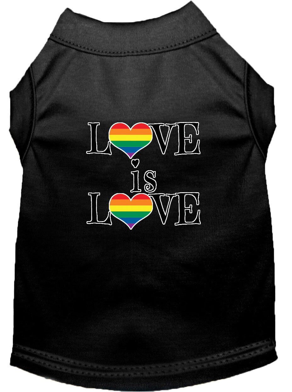 Camiseta para perros y gatos con serigrafía "Love Is Love"