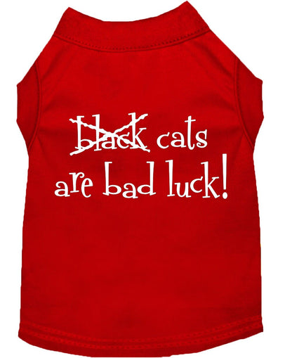 Pet Dog & Cat Shirt Screen Printed, "Black Cats Are Bad Luck"