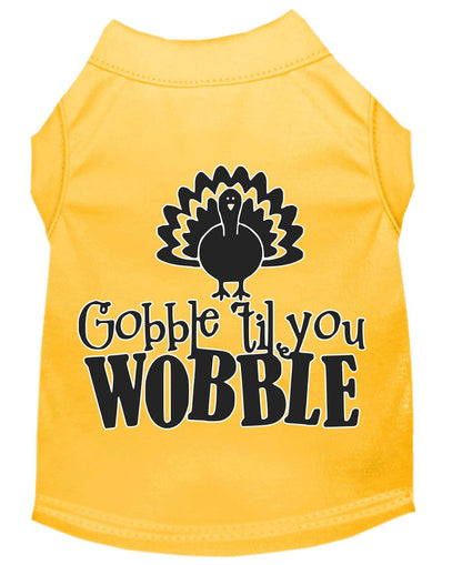 Pet Dog & Cat Shirt Screen Printed, "Gobble Til Ya Wobble"