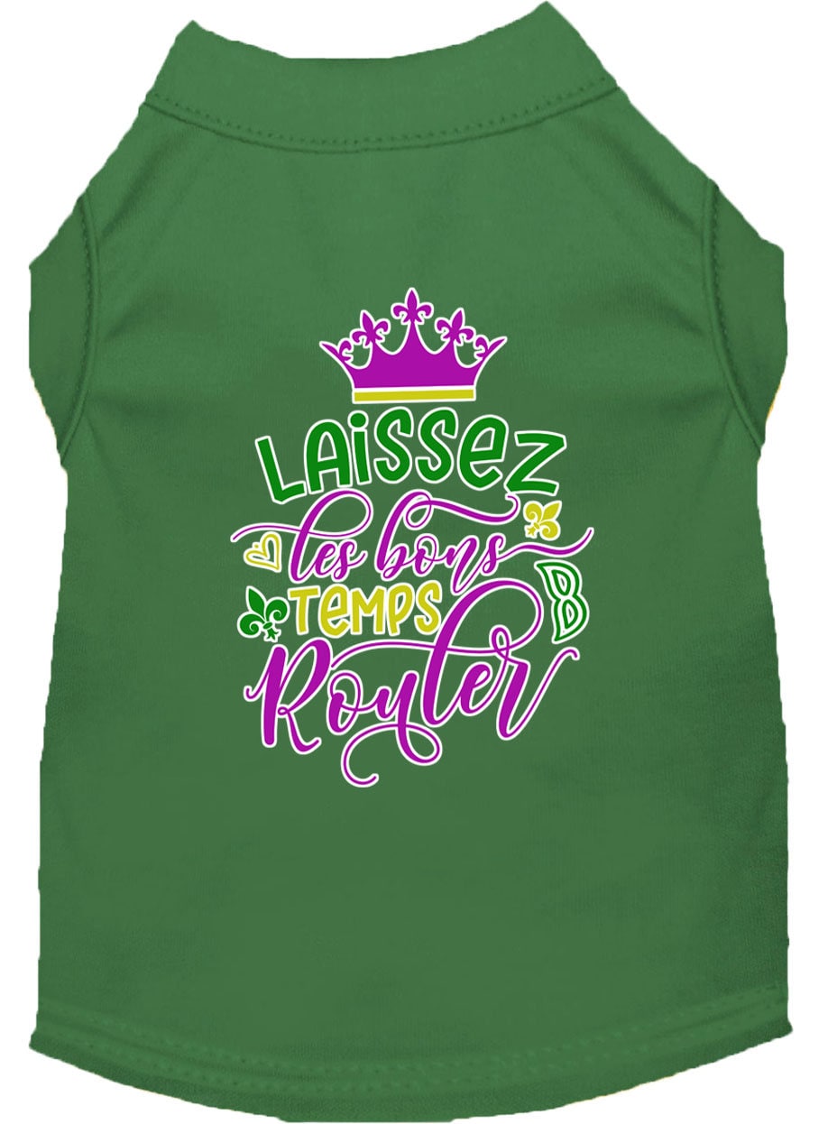 Pet Dog & Cat Shirt Screen Printed, "Laissez Les Bons Temps Rouler"