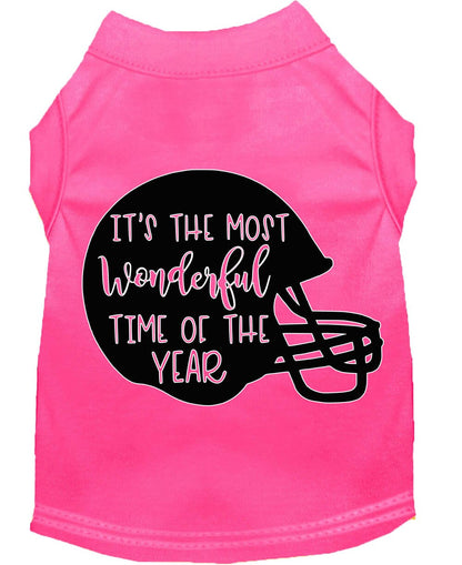 Pet Dog & Cat Shirt Screen Printed, "It's The Most Wonderful Time Of The Year (Football)"