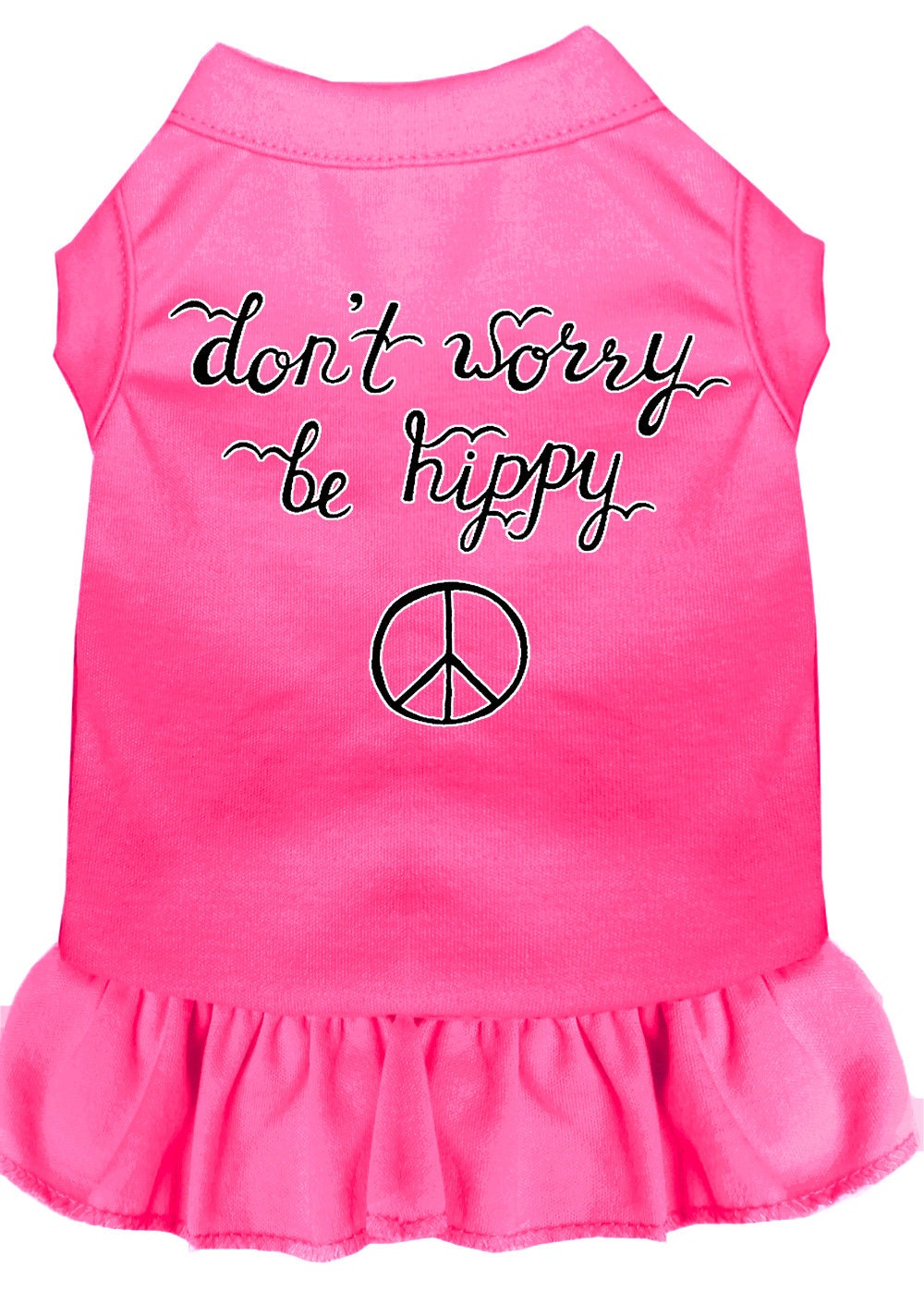 Vestido para perros y gatos con serigrafía "Don't Worry, Be Hippy"