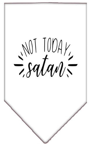 Bandana para mascotas y perros serigrafiada con la frase "Not Today Satan"