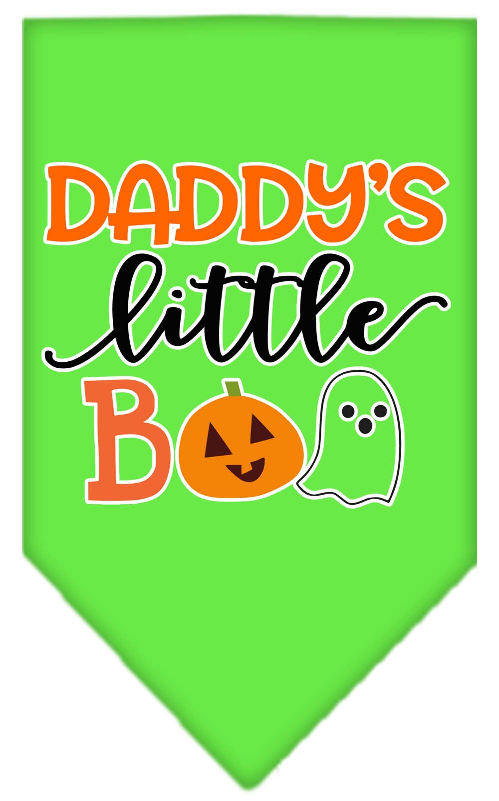 Halloween Pet and Dog Bandana Screen Printed, "Daddy's Little Boo"