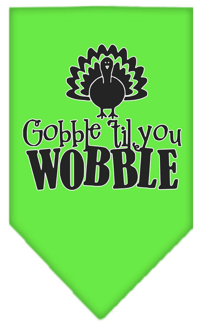 Pet and Dog Bandana Screen Printed, "Gobble Til You Wobble"