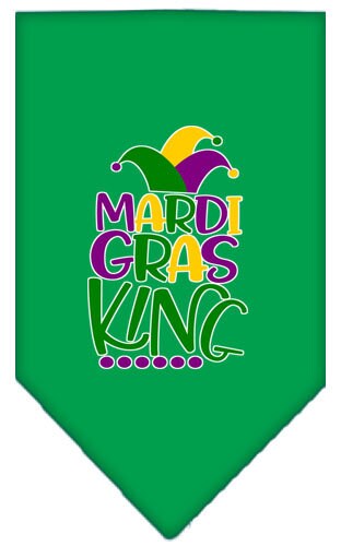 Bandana para mascotas y perros serigrafiada con la frase "Mardi Gras King"